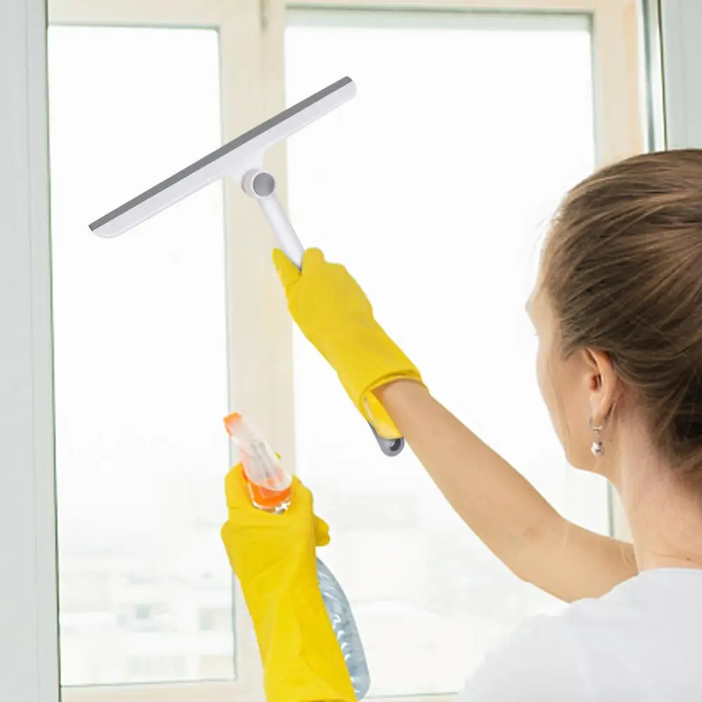 

Bathroom Mirror Cleaner With Silicone Blade & Holder Hook Kitchen Cleaner Car Glass Shower Squeegee Window Glass Wiper Scraper