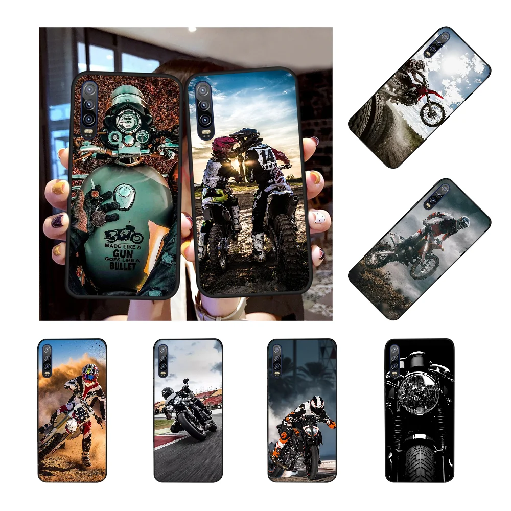NBDRUICAI Ретро мото крест мотоцикл DIY Окрашенные Bling чехол для телефона Huawei Honor 20 10 9 8 8x