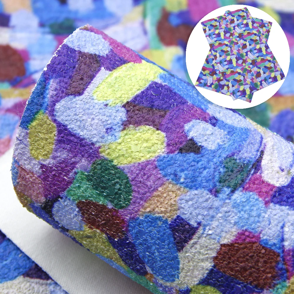 Блестящая Радужная искусственная кожа ткань бант из волос украшение сделай сам