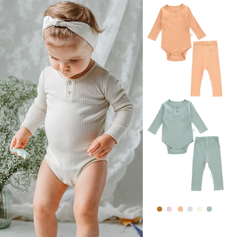 

Baby Girls Sets Long Sleeve Bodysuits and Pants for Newborn Boys Outfits