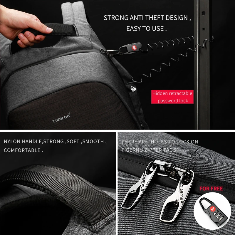 Tigernu Анти Вор сумка Набор для защиты от брызг 15 6 дюймового ноутбука Crossbody Messenger Bag