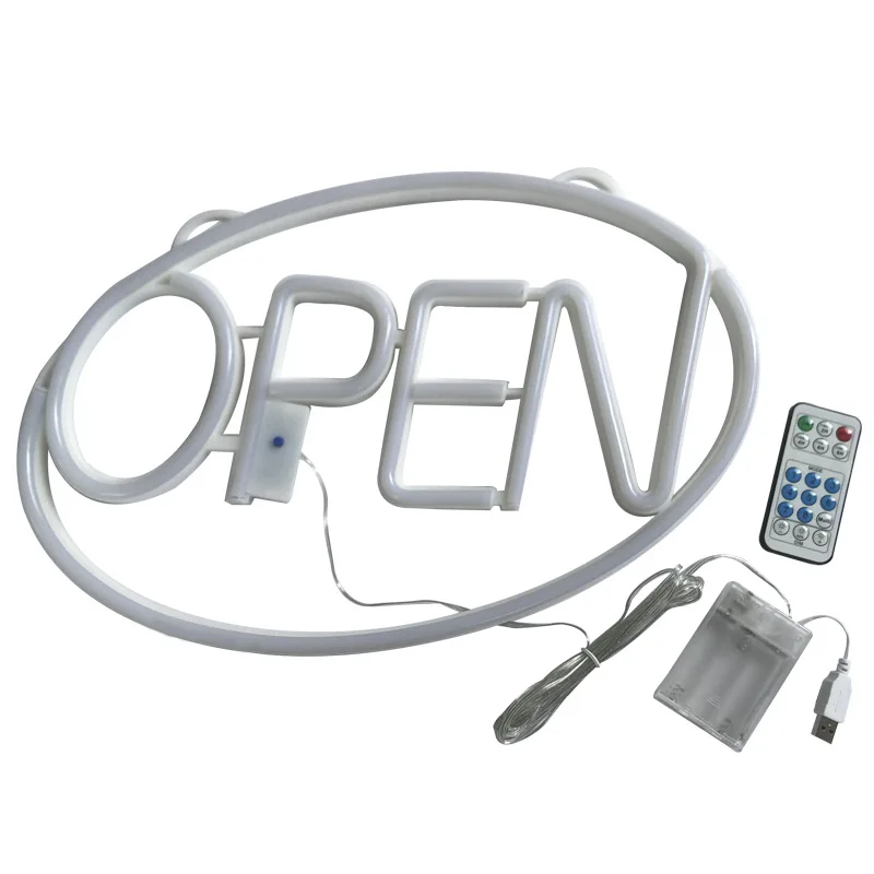 

Super Bright Open Door OPEN Neon Shape Remote Control LED Luminous Suspension Business Sign Smart Light Led