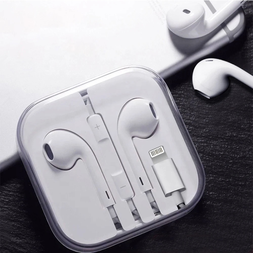 

lightning headset in ear Stereo Earphone With mic Wired Bluetooth Earphones sports headphone for IPhone 8 7 Plus X XR XS Max 10