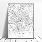 Hilversum Fijnaart Breda eindобщий Роттердам Delft Apeldoorn, карта Нидерландов, плакат