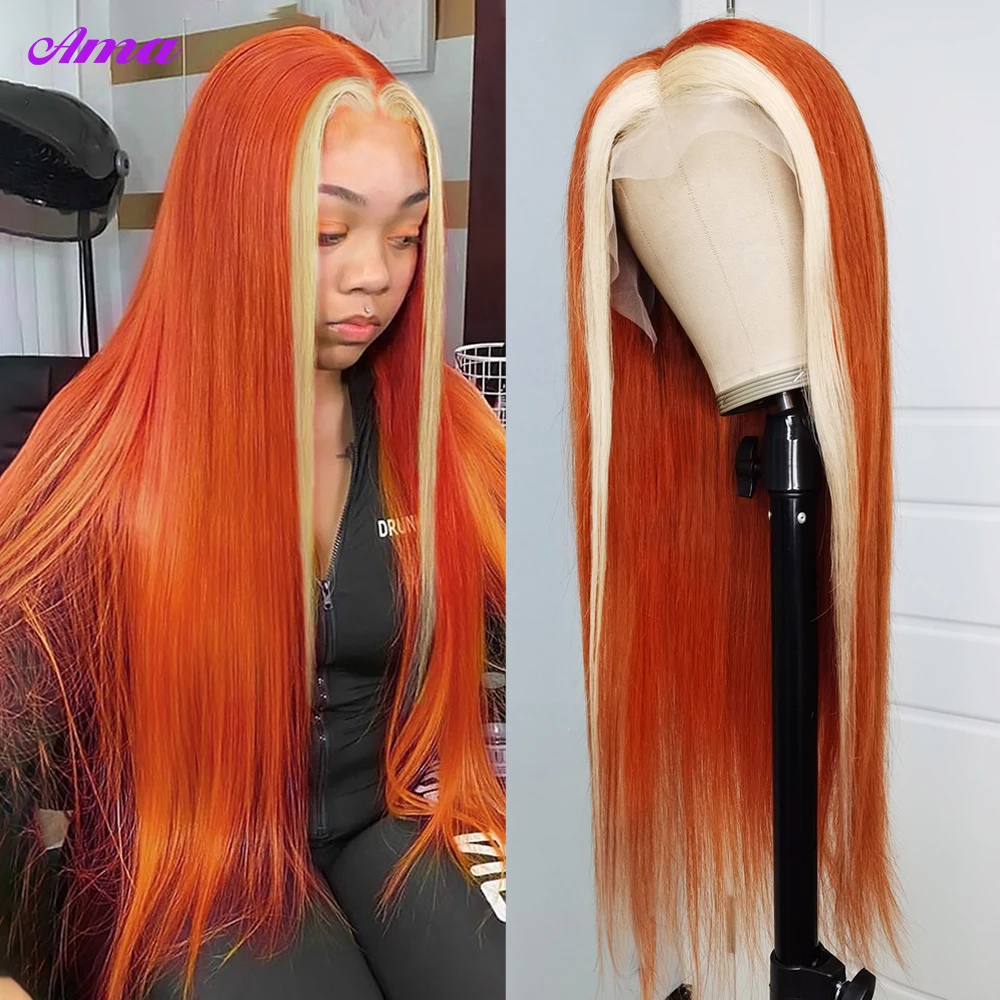 

28 30 Inch Ginger Blonde Straight Lace Front Wig 613 Lace Frontal Wig 13x6 13x4 Colored Lace Front Human Hair Wigs For Women
