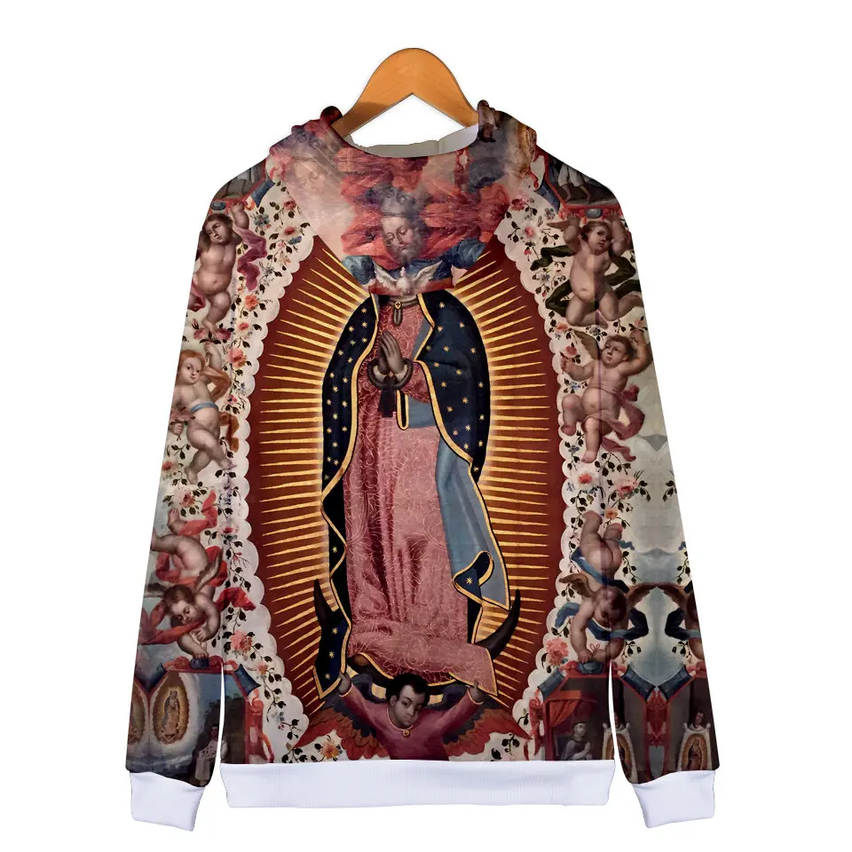 Our Lady Of Guadalupe Virgin Mary catcotic, Мексика, высококачественные толстовки для мужчин, Повседневная Толстовка с капюшоном, модный пиджак, одежда