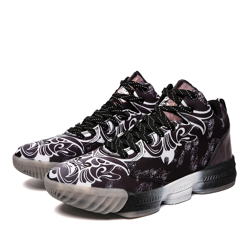 black and gray Мужские баскетбольные кроссовки Jordan, противоударные баскетбольные кроссовки с высоким берцем, Мужские ботинки в стиле ретро, китайский стиль, обувь унисекс - Цвет: black and gray
