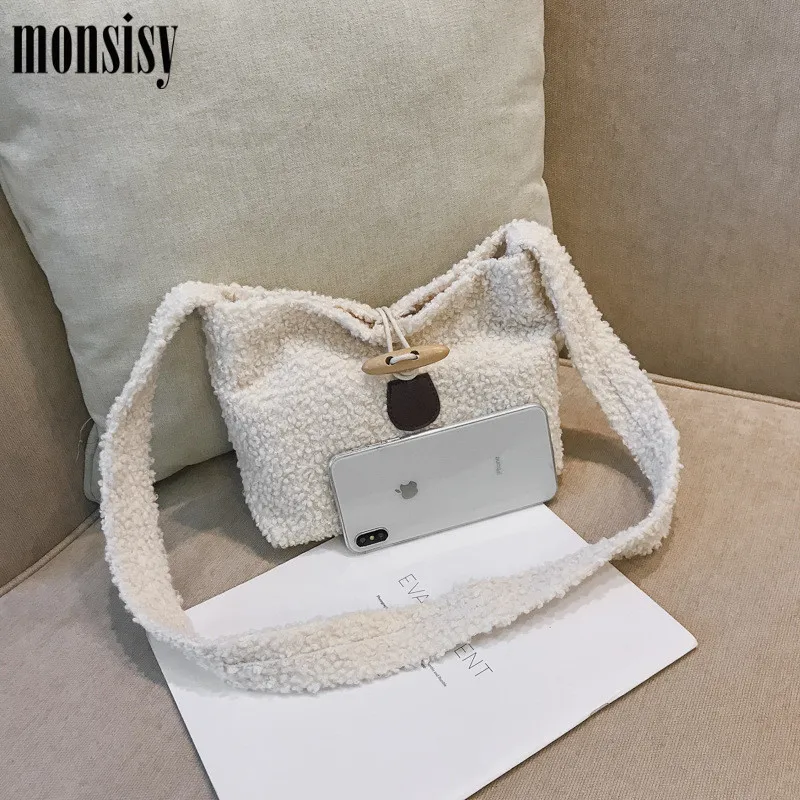 Monsisy/зимние шерстяные сумки через плечо для девочек Сумочка детей яркие