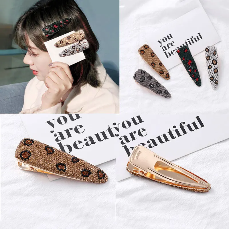 Леопардовая шпилька Стразы женские заколки для волос девушек заколка Утконос
