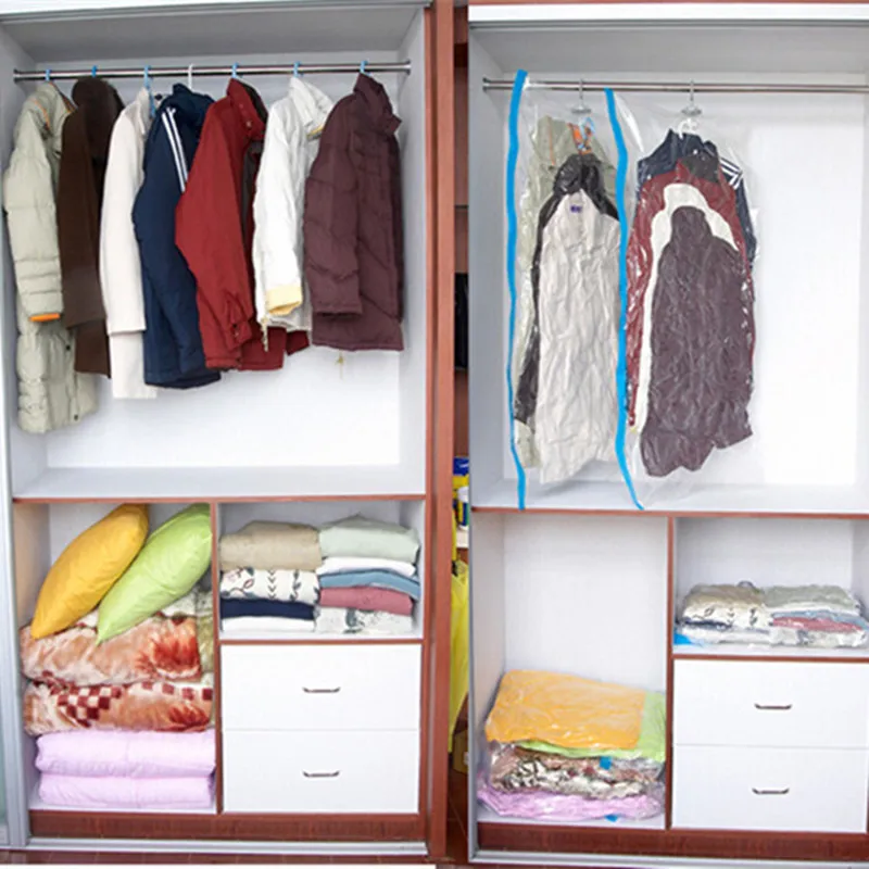 

Vacuum Storage Bag Quilt Storage Bag Transparent Foldable Extra Large Compressed Organizer Saving Space Seal Bags Clothing Bag