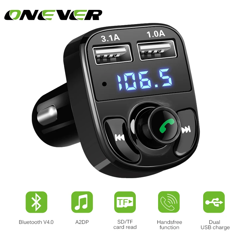 

Super Bluetooth Car Kit Handsfree Set FM Transmitter MP3 music Player 5V 4.1A Dual USB Car charger Support Micro SD Card 1G-32G