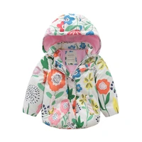 new boys and girls winter plus velvet quilted thick padded coat jacket outdoor wind and rain jacket with detachable cap