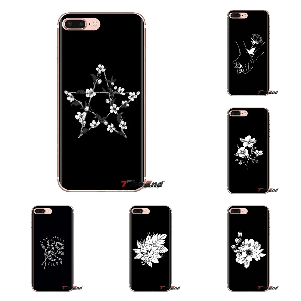 beautiful black white Rose flower Silicone Bag Case For Xiaomi Mi4 Mi5 Mi5S Mi6 Mi A1 A2 5X 6X 8 9 Lite SE Pro Max Mix 2 3 2S |