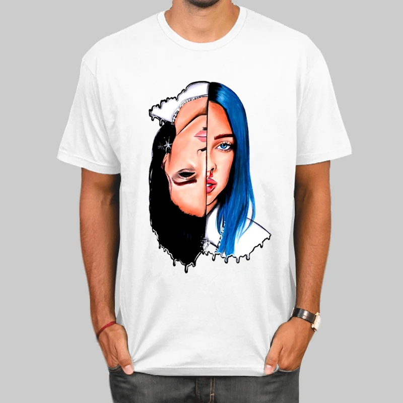 T Billie Eilish мужские футболки с круглым вырезом и принтом, модные мужские и женские топы, футболка с коротким рукавом, футболка унисекс - Цвет: T