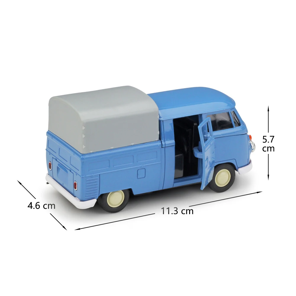 Welly 1:36 Original box VW T1 Pick up Truck Blue Pull BackCar Diecast Car Model Toy Vehicle Models Kids | Игрушки и хобби