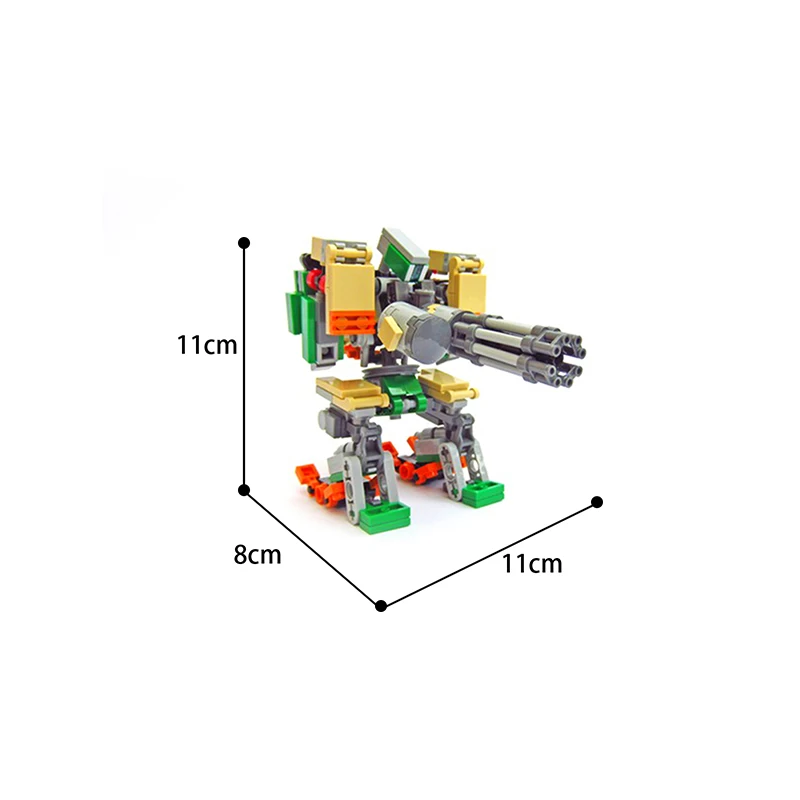 

MOC Creation Bastion Vanguard Morphing Robot Building Blocks Kit Gatling Machine Destroyer Arms Idea Game Toys For Children Gift