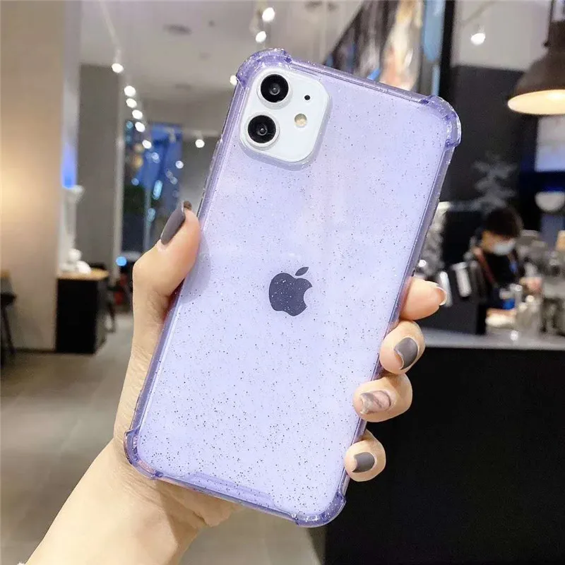Прозрачный блестящий чехол из ТПУ для телефона iPhone 11 Pro Max Xs X XR SE 2020 7 8 Plus 6S 6 чехлы