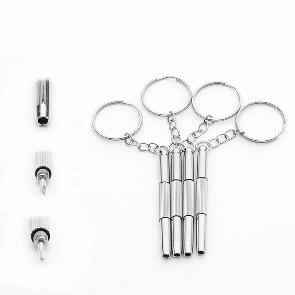 3 в 1 отвертка инструмент для ремонта брелок портативный Нержавеющая сталь очки