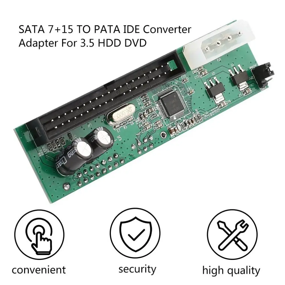 Адаптер-конвертер SATA в PATA IDE Модуль Plug &amp Play с поддержкой 7 + 15 Pin 3 5/2 5 HDD DVD-адаптер |