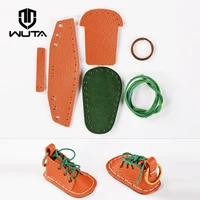 wuta 943 diy leather mini shoes keychain kit semi finished key ring bag pendant kids gift summer camp activity trainitraining