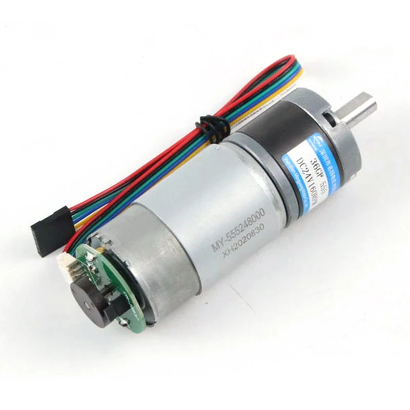 

555 DC 12V 24V Planetary Gear Motor Encoder Speed 11-1540rpm PWM Coding Signal Feedback High Torque 100KG Metal Gearbox Moter