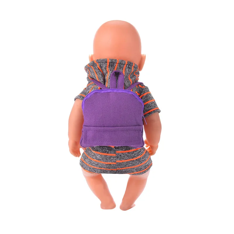 Сумка из плотной ткани в полоску рюкзак подходит 18 дюймов с капюшонами