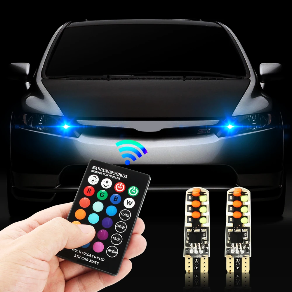 Автомобильная светодиодная RGB лампа T10 W5W 12 В для чтения Ford focus fiesta mondeo mk4 mitsubishi