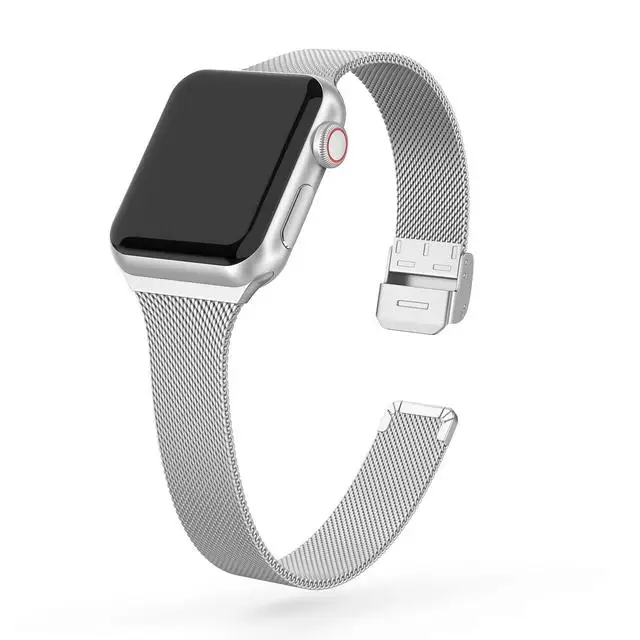 

For Apple Watch Milanes Metal Strap Band 44mm 40mm 42mm 38mm Slim Stainless Steel Bracelet For iWatch Series 4 5 6 SE Watchband