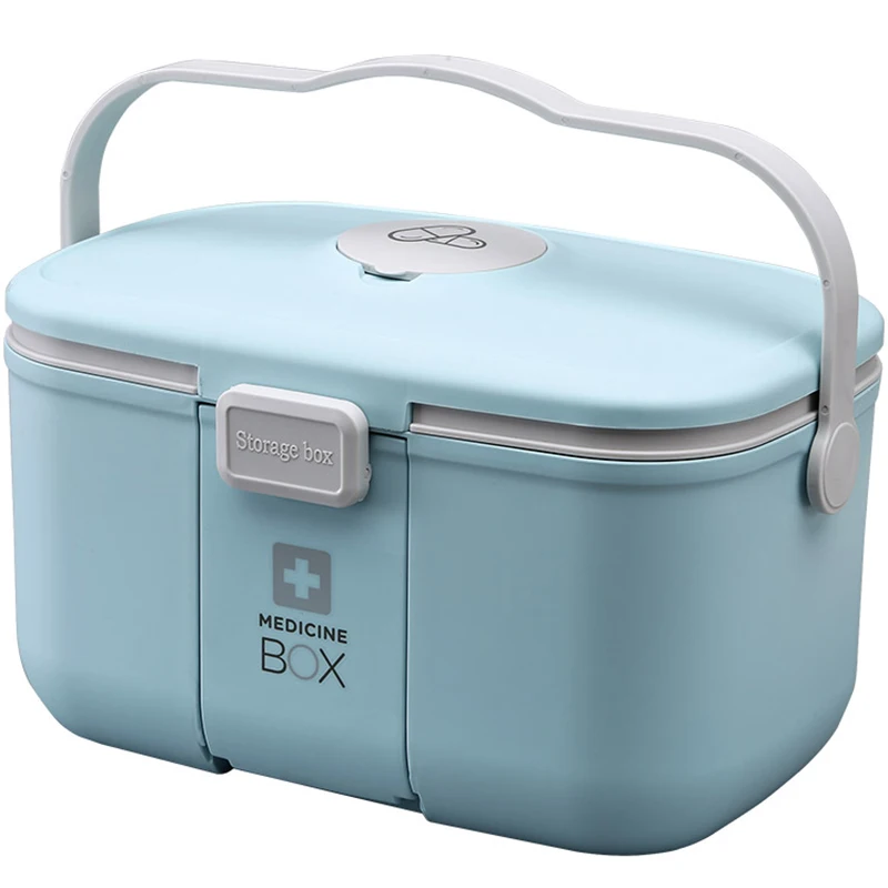 

Multifunctonal Storage Box First Aid Kit Organizer With Handle Portable Kits PP Plastic Drug For Household Emergency Kit Box