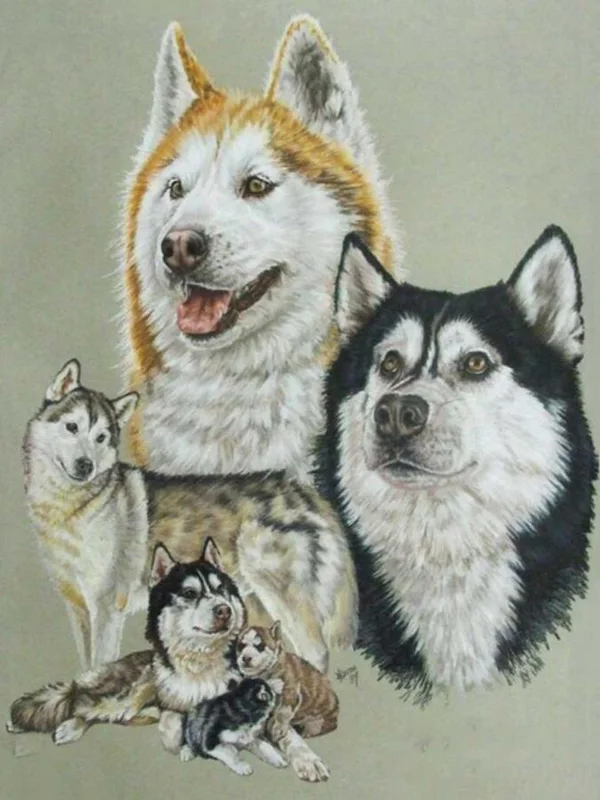 19 5d Животные Собака серия Diy Алмазная картина Huskies Алмазная вышивка Собаки Полный Круглый Diy Алмазная мозаика наклейки на стену рукоделие - Цвет: 19