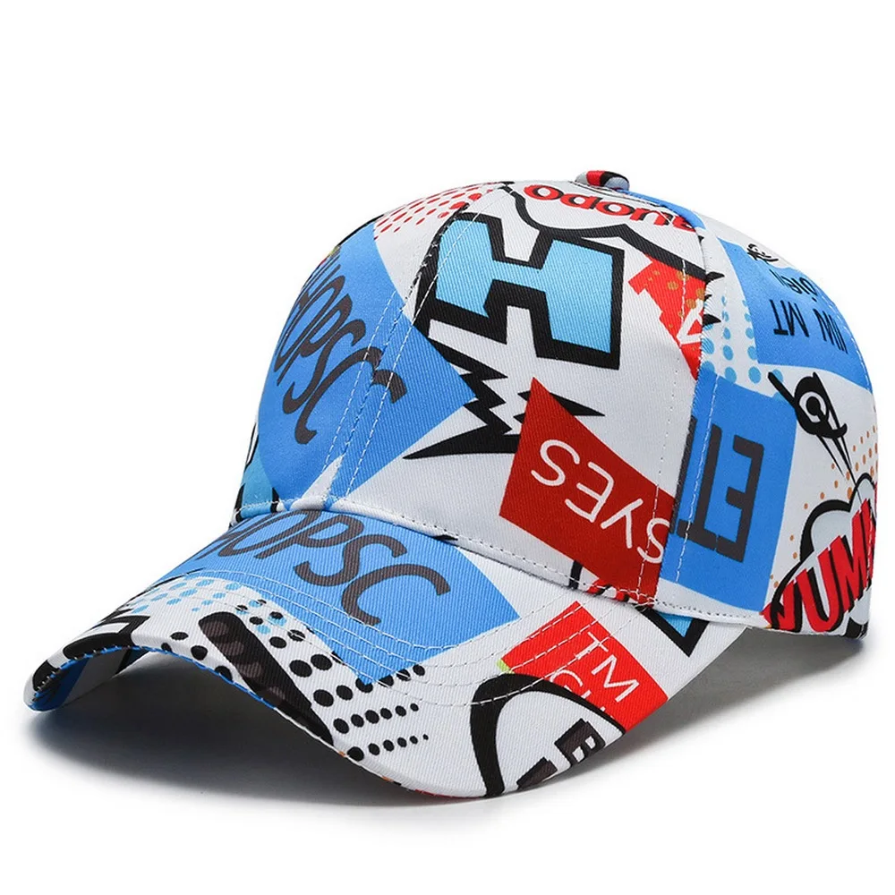 

Four Seasons Unisex Baseball Caps Graffiti Style Cotton Poker Chain Pattern Outdoor Fashion Cool Girl Boy Hats