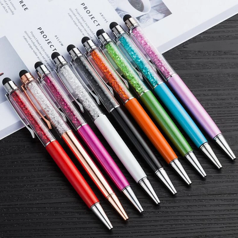 

Crystal Ballpoint Pen Luxury Gem Stylus Pen for Writing Stationery Office & School Pen Ballpen Black Blue 20Colour