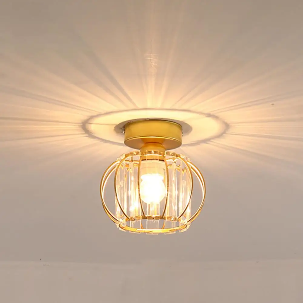 

Потолочный светильник для балкона, коридора, входа, поверхностного монтажа, золотой, черный, Круглый, квадратный, Хрустальный бра, светодиод...