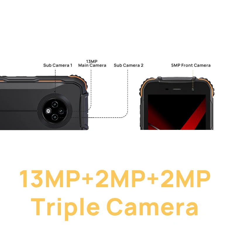 Cena 2021 DOOGEE S35 Wytrzymały Telefon Sony 13MP Triple Camera Telefony Komórkowe 360 Wszechstronna Ochrona 3GB + 16GB Telefon Komórkowy 4350mAh