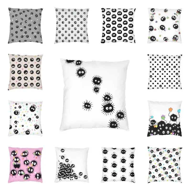 

Cute Soot Sprites Ghibli Modern Throw Pillow Covers Decoration Anime My Neighbor Totoro Sofa Cushion Case