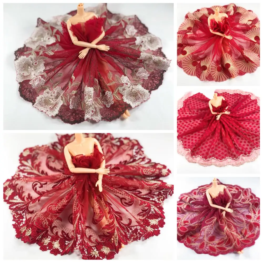 Черная Красная Вышивка кружевной отделкой аксессуары для одежды 18 см в ширину 2