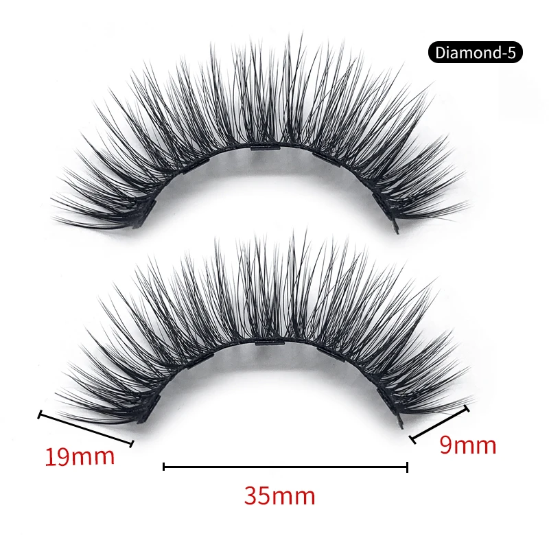 

Shozy Magnetic eyelashes with 5 magnets magnetic lashes natural faux mink false eyelashes magnet lashes-AD811-5
