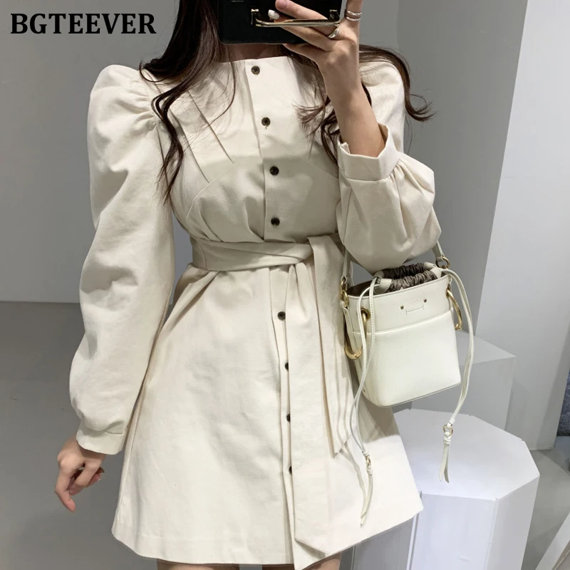 BGTEEVER 2020 модное шикарное женское платье трапециевидной формы с круглым вырезом