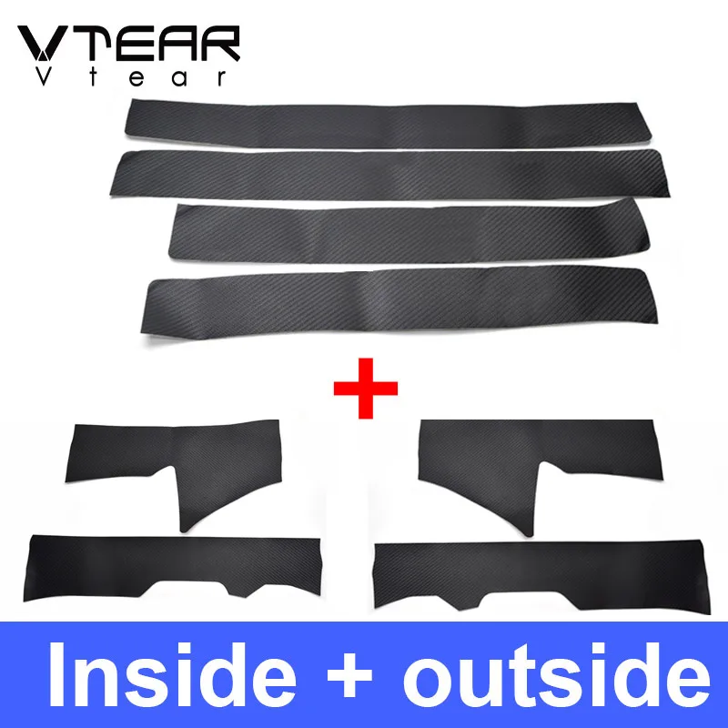 

Аксессуары Vtear для тойота рав 4 Toyota Rav4, 2019, 2020 2021 , автомобильные защитные накладки на порог, наклейки на педали из углеродного волокна, украшение интерьера, стайлинг автомобильные товары