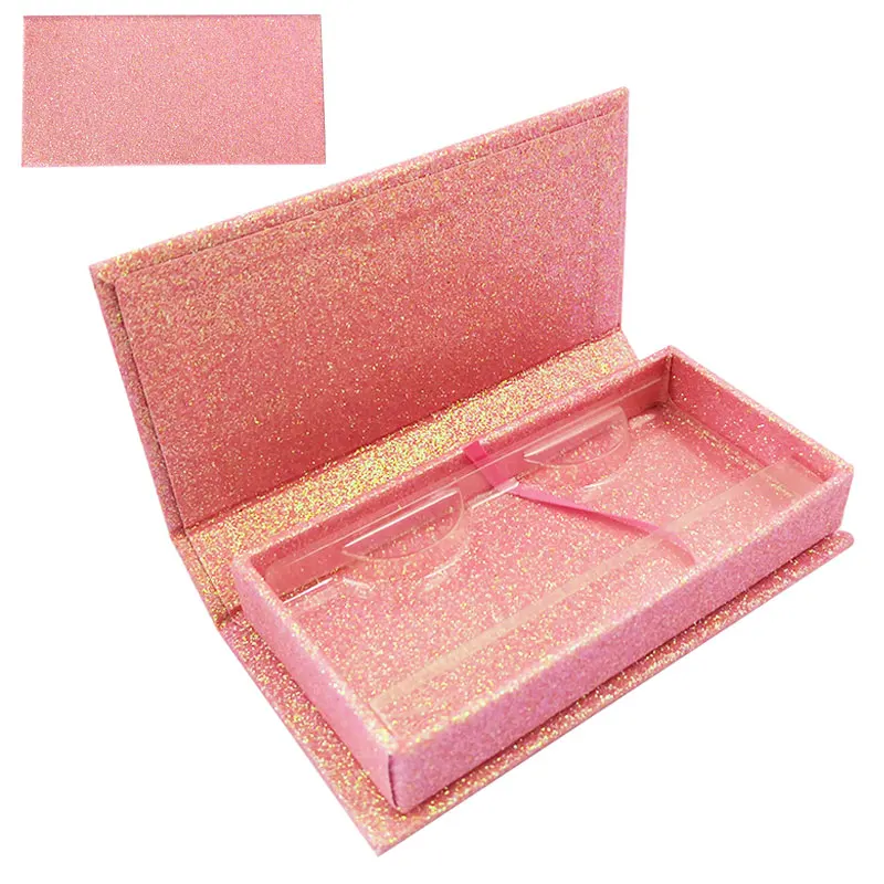 

Wholesale 25mm mink lashes eyelash packaging box rectangle silver lashes box case faux cils eyelash packaging makeup case vendor