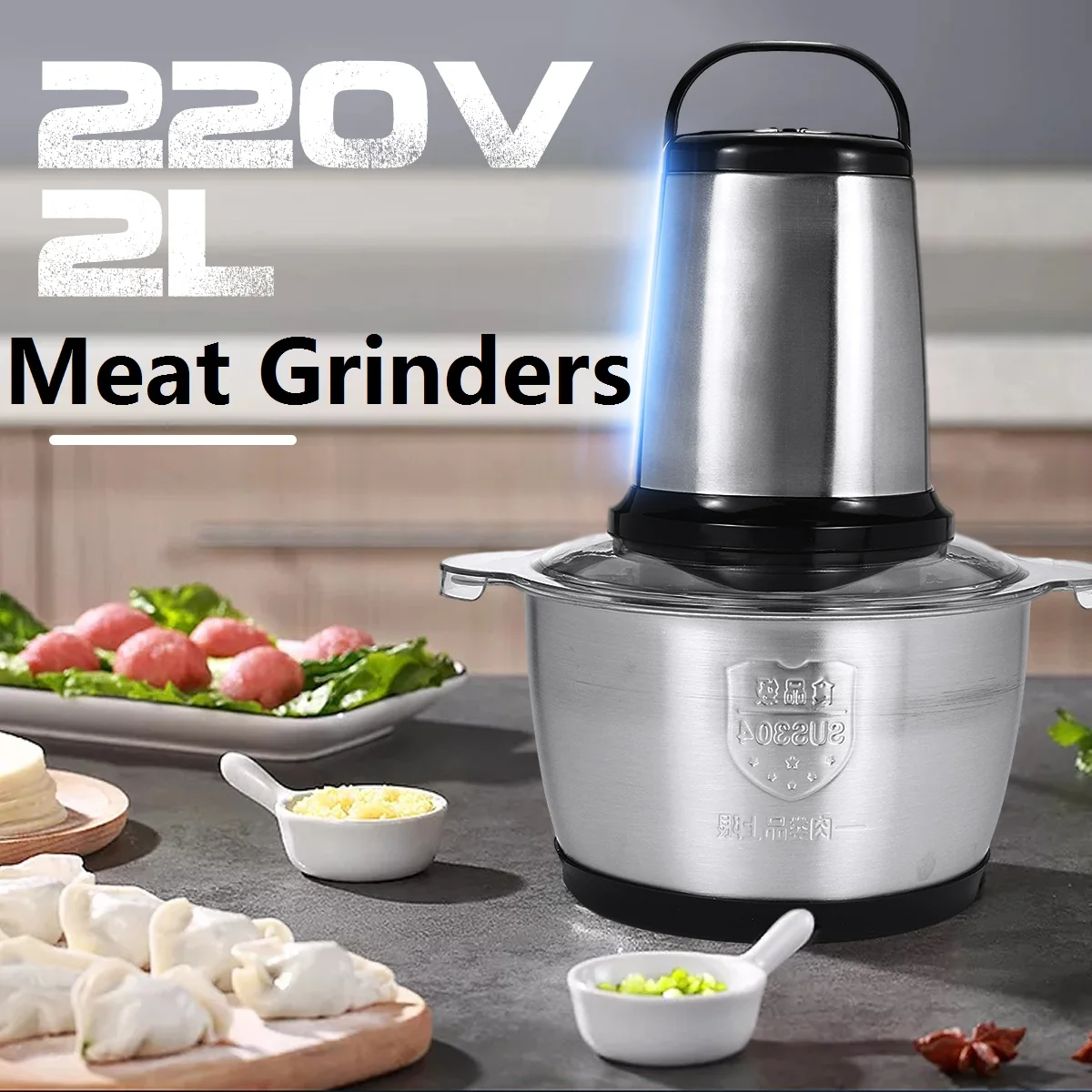 

220V Electric Blender Food Chopper Meat Grinder 500W Household Processor Machine