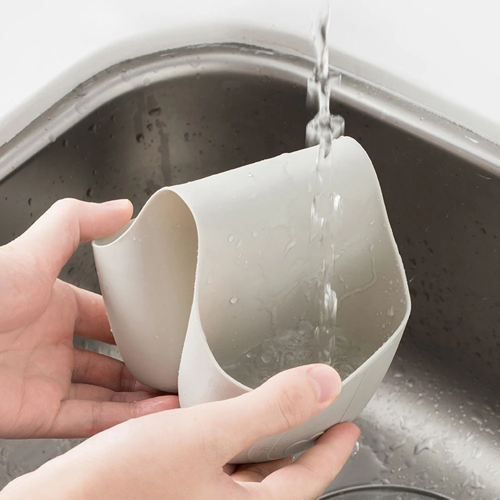 

Jordan&Judy Multi-function Handing Sink Drain Bag Silicone Material Easy to Clean Bottom Hollow Design Kitchen Storage