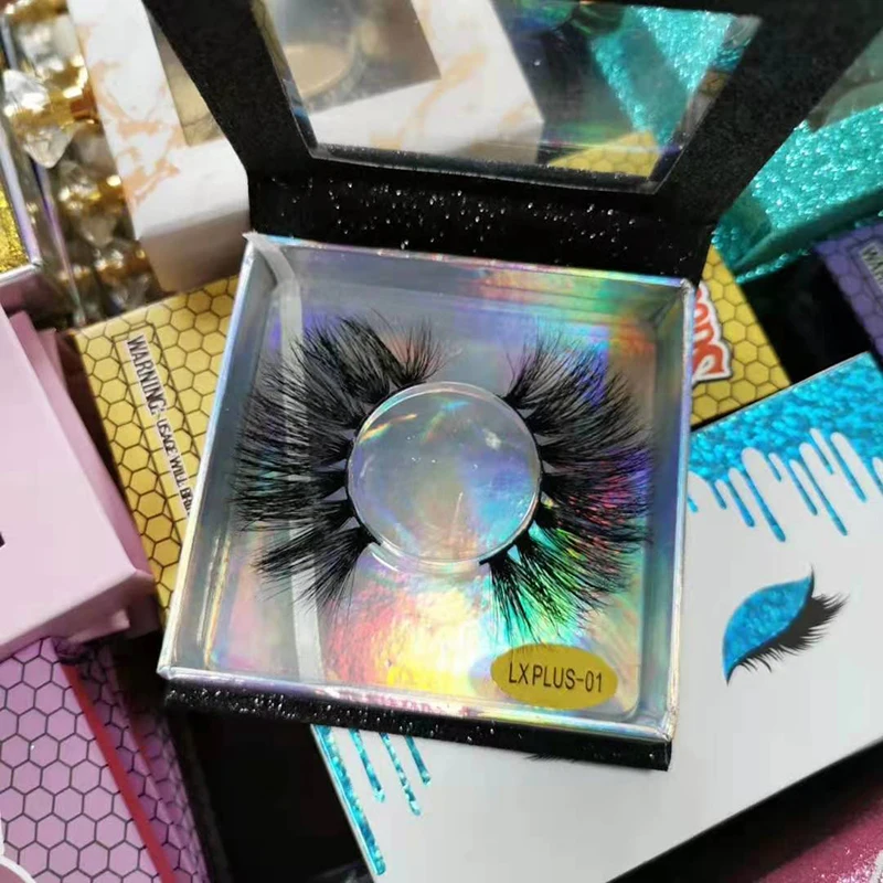 

25mm Crisscross 5D Mink Eyelashes With High-End Packaging Box And Tweezers