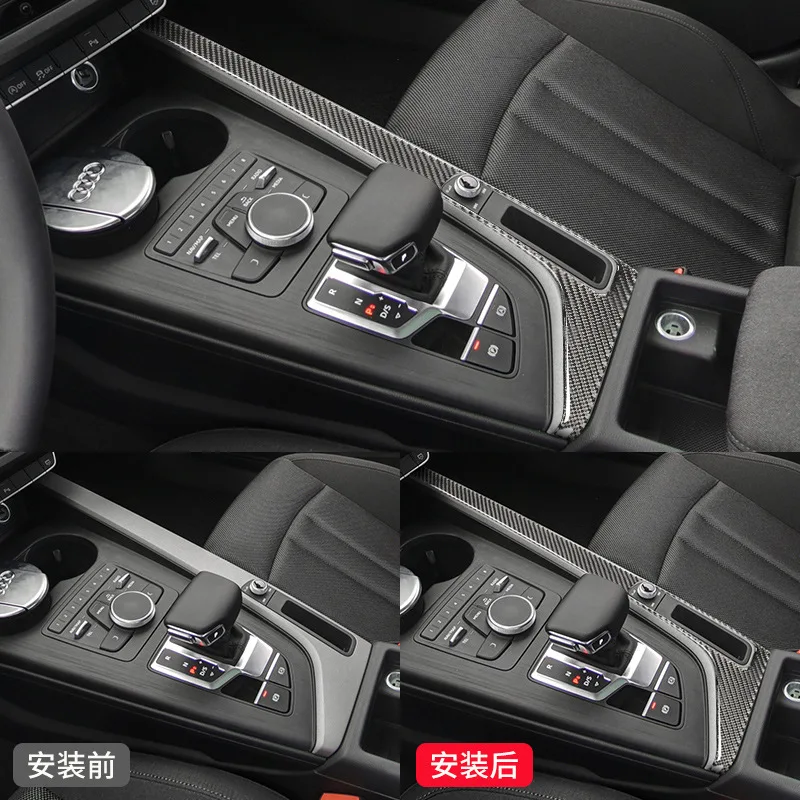 

For Audi A4 A4L B9 A5 2017-2020 Real Carbon Fiber Other Interior Accessories Gear Panel Side Frame Trim Stickers Car Stylying