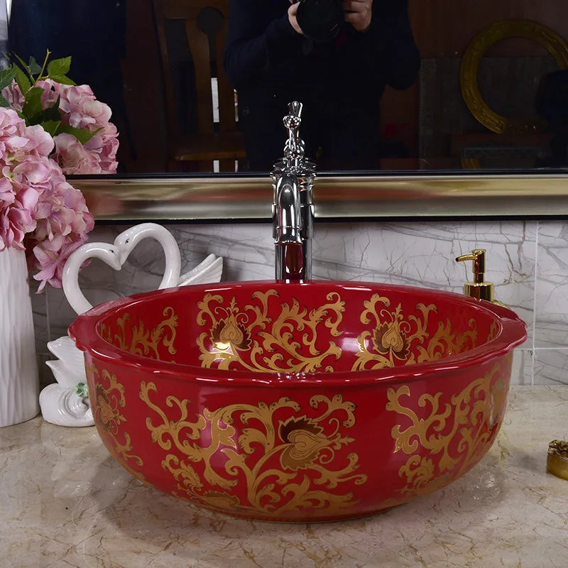 Античная керамическая раковина в ретро стиле для ванной комнаты|Раковины ванной|