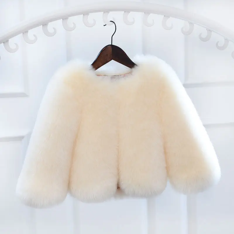 New Style Toddler Baby Girls Clothes Cute Fleece Fur 2021 Winter Warm Faux Fur Coat Girls Jacket Kids Cute Coat TZ319 images - 6