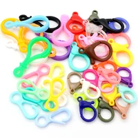 multi colors mixed plastic snap lobster clasp hooks diy jewelry making findings for keychain toys bags accessories