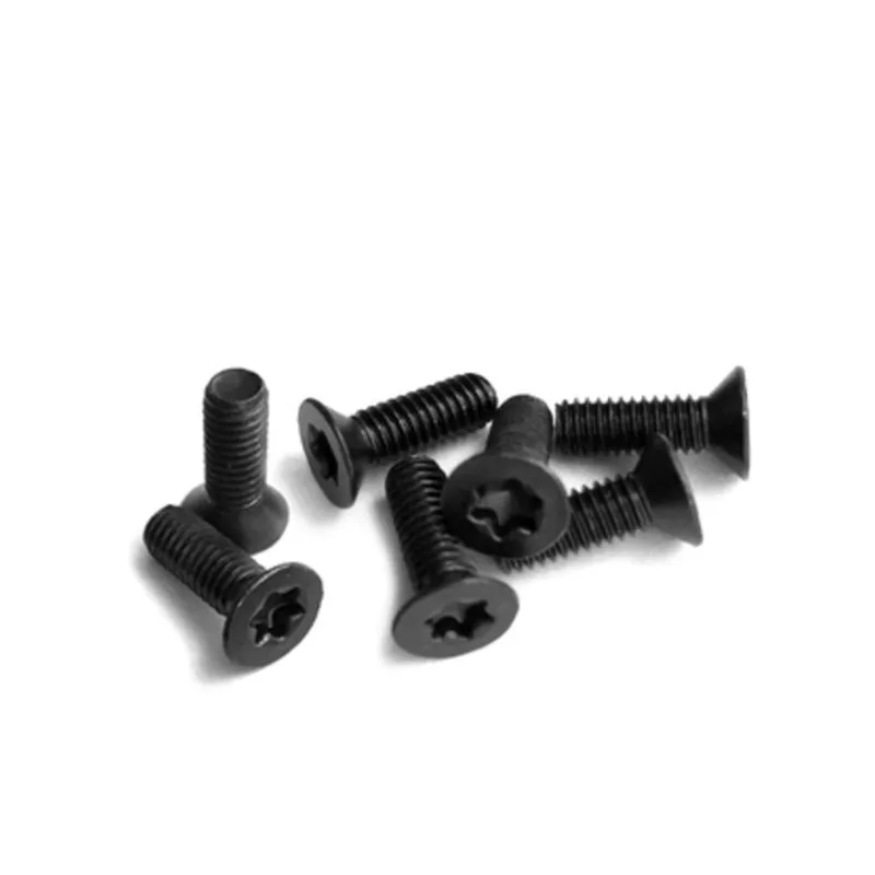 Винт шестилепестковый Torx из черной стали M1.6 M2 M2.5 M3 M4 M5 M6 винт с плоской потайной