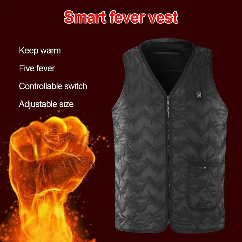 

Men Women Outdoor USB Infrared Heating Vest Jacket Winter Flexible Electric Thermal Clothing Waistcoat for Sports Hiking 40P