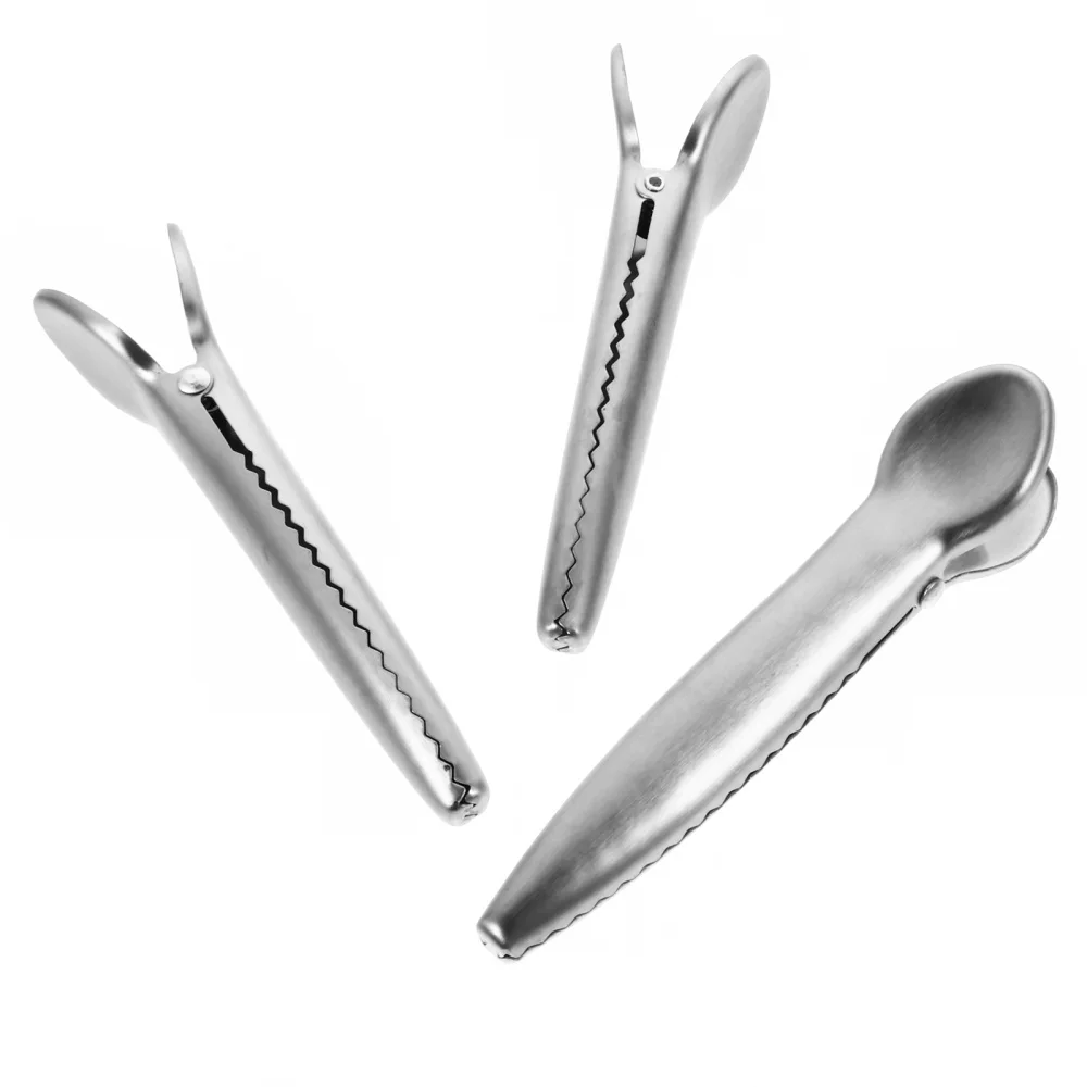 

1 Set 10Pcs Stainless Steel Bag Sealing Clips Practical Bag Clips (Silver)